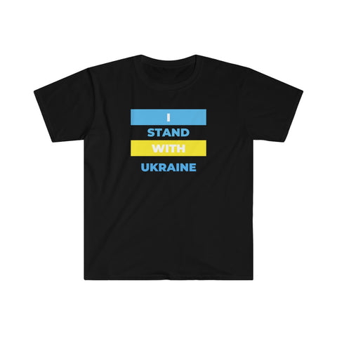 'I Stand With Ukraine' With Blocks Unisex Softstyle T-Shirt
