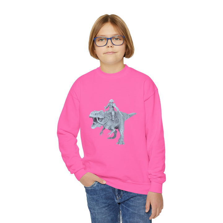 PIRATE RIDES A T-REX KIDS SWEATSHIRT