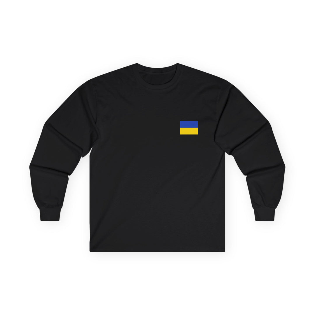 Hungry Wolf Ukrainian Proverb Cotton Long Sleeve Tee