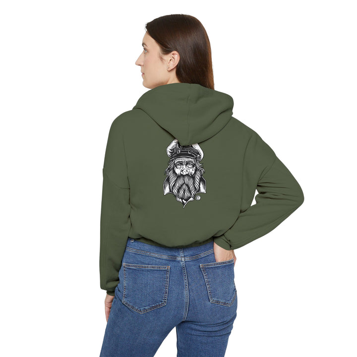 Olde Soul Pirate Jack Cropped Hoodie — Women's Cinched Hem