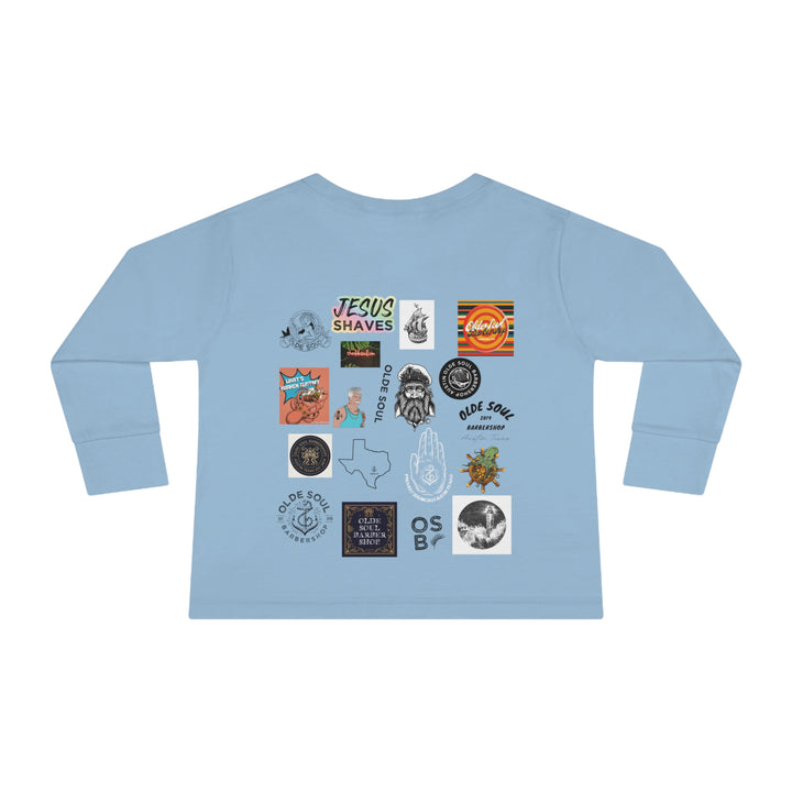 Olde Soul Stickers Toddler Kids Long Sleeve Tee