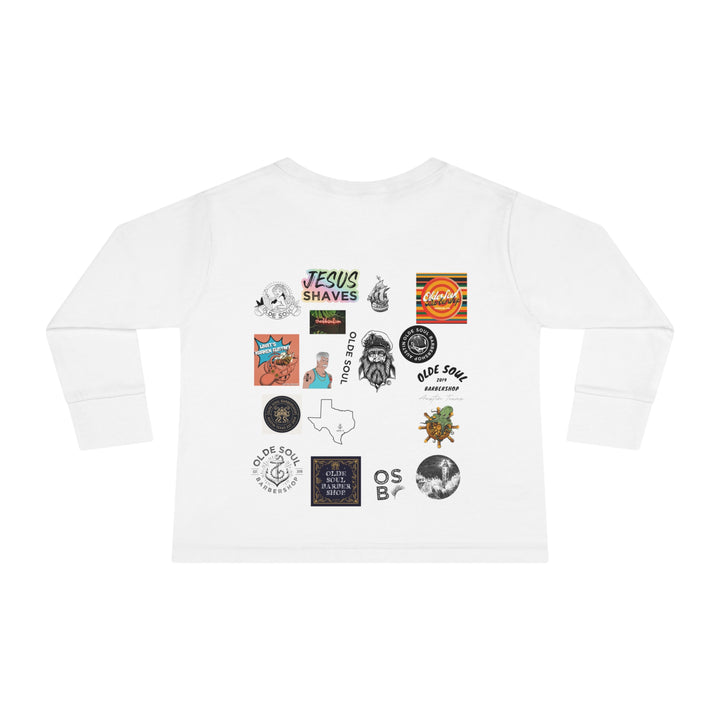 Olde Soul Stickers Toddler Kids Long Sleeve Tee