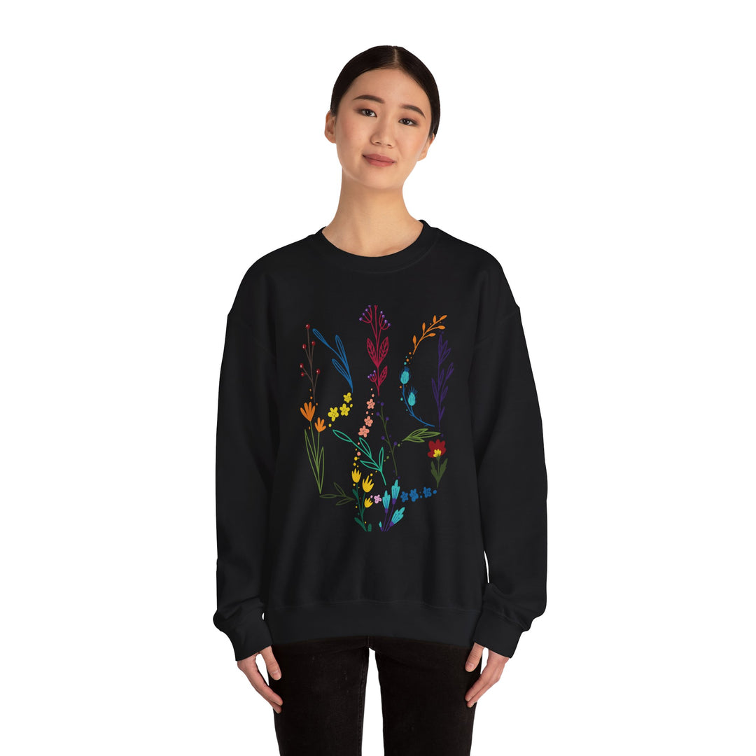 Floral Tryzub Crewneck Sweatshirt
