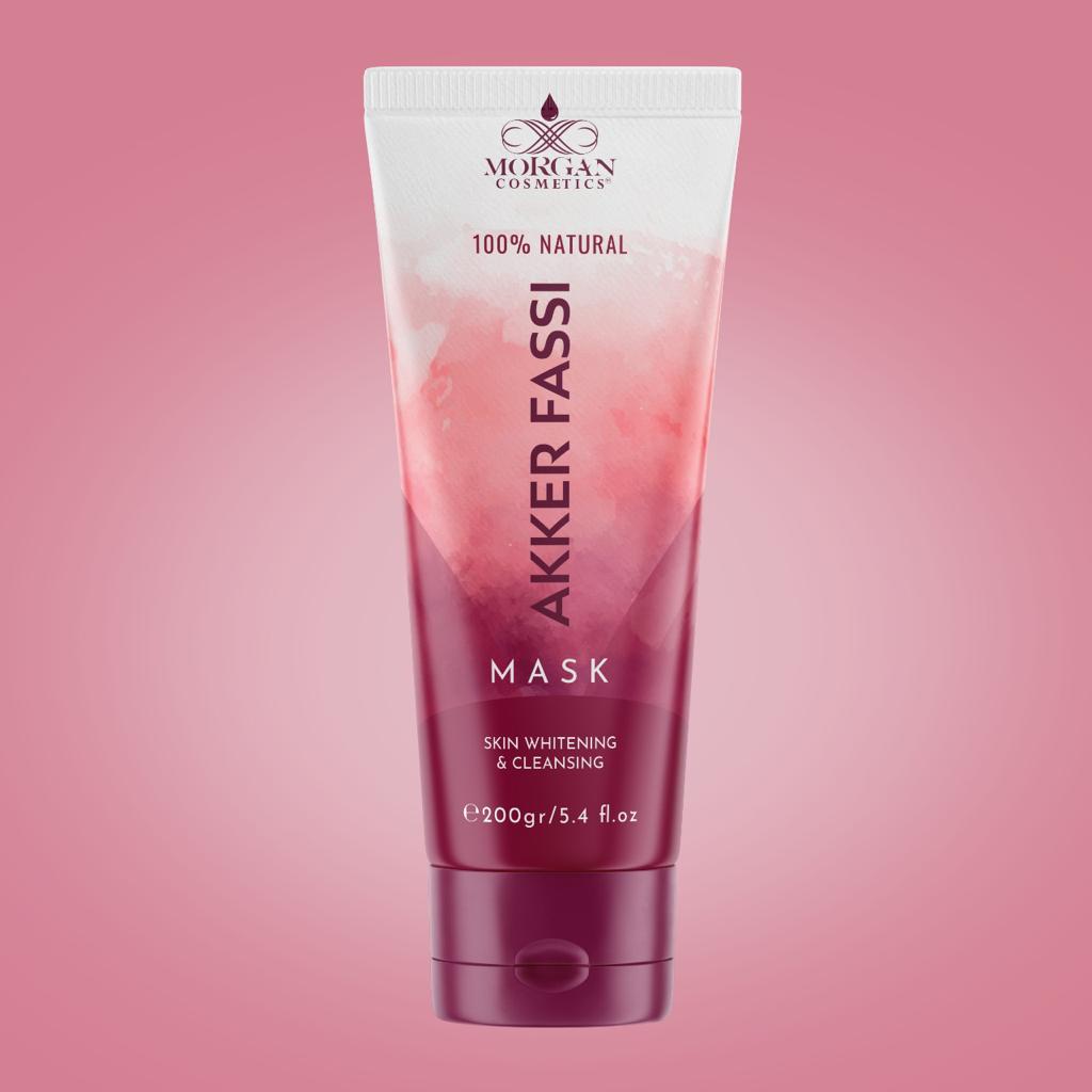 Akker Fassi Mask 100% Natural Deep Skin Cleanser & Lightener 200 gram/ 5.4 fl oz by Morgan Cosmetics