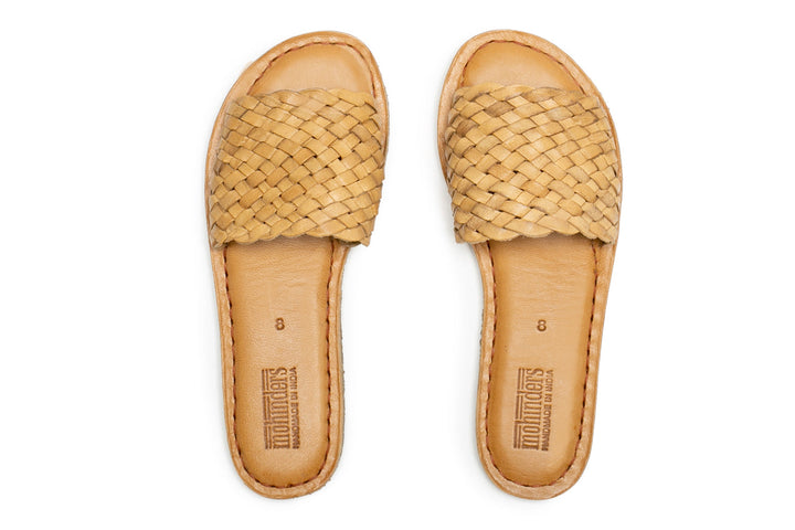 Women's Woven Sandal in Honey by Mohinders