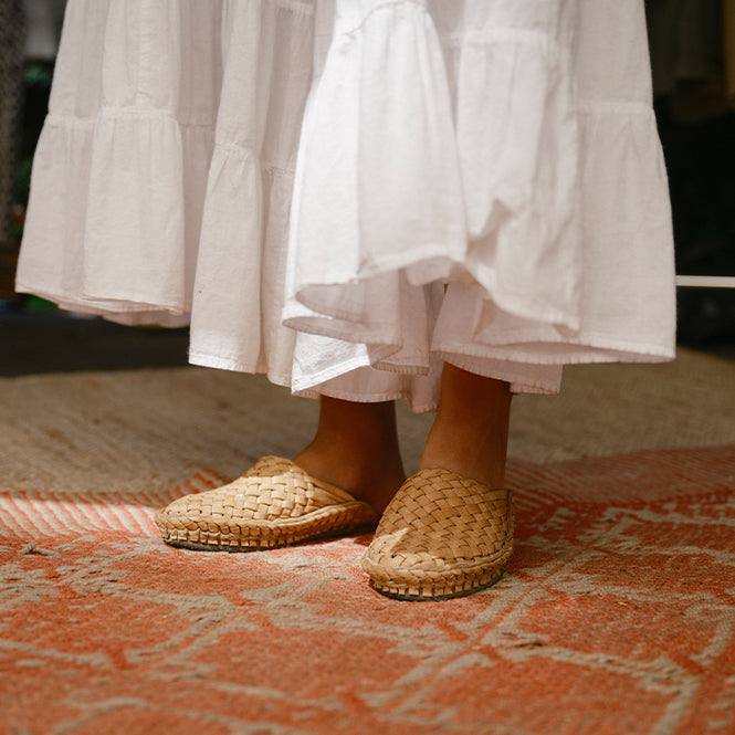 Woven Slide in Honey + No Stripes by Mohinders