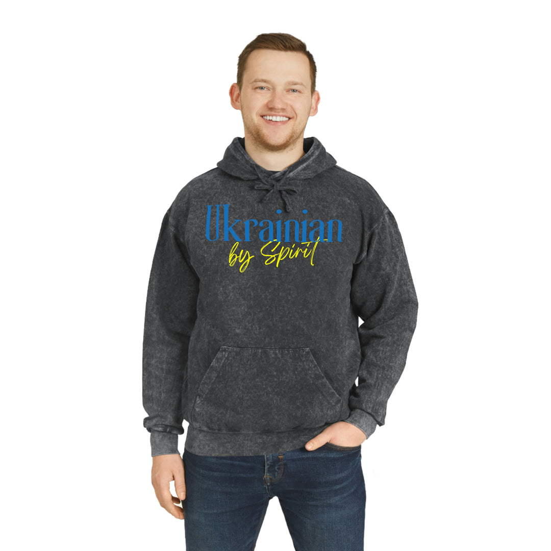 "Ukrainian by Spirit" Unisex Mineral Wash Hoodie