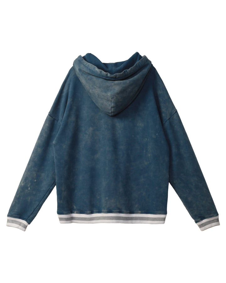 Konus Men's Acid Wash Pullover Hoodie in Blue by Shop at Konus