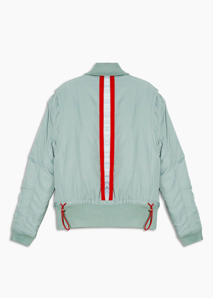 Men's Mock Collar Bomber Jacket in Green by Shop at Konus