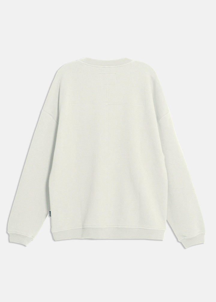 Konus Men's  Zipper Chest Pocket Sweatshirt in  in Off White by Shop at Konus