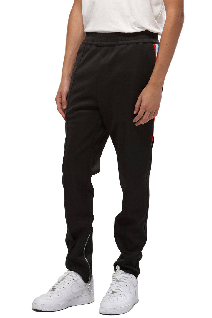 Konus Men's Track Pants With Knit Tape detail in Black by Shop at Konus