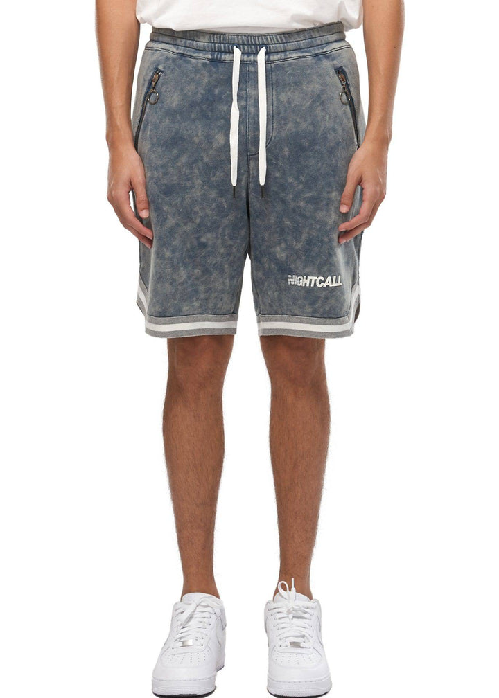 Konus Men's Acid Wash Knit Shorts in Blue by Shop at Konus