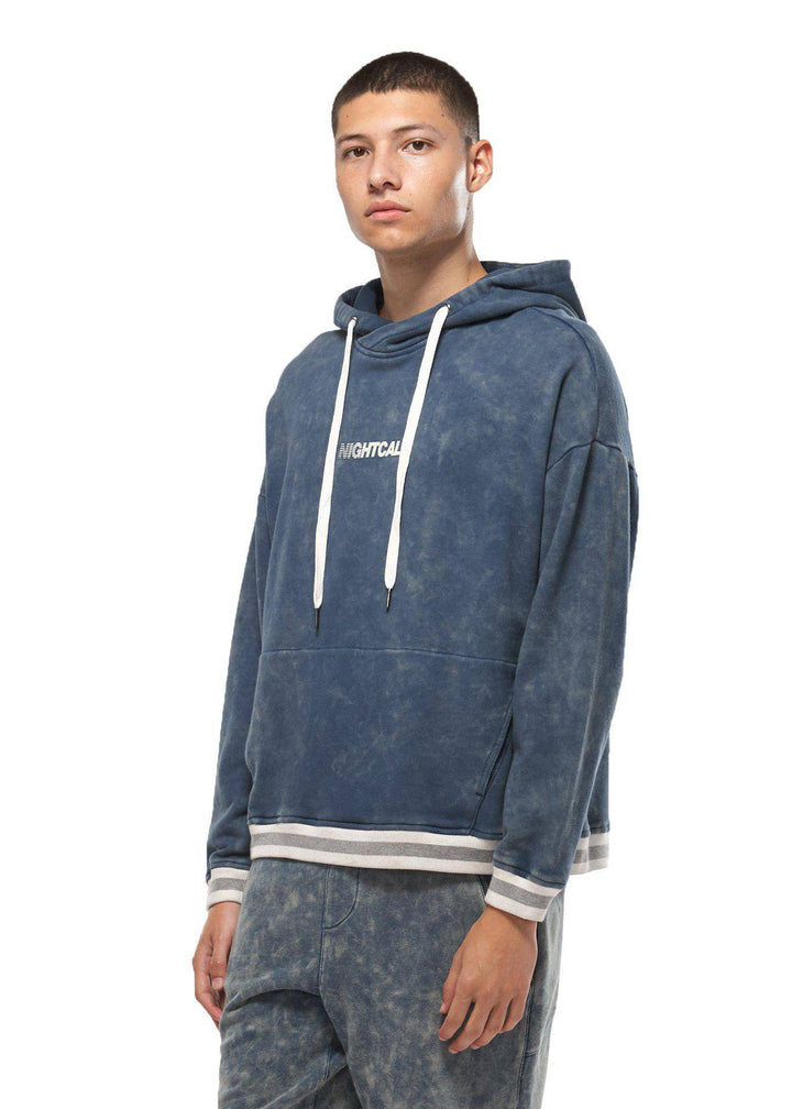 Konus Men's Acid Wash Pullover Hoodie in Blue by Shop at Konus