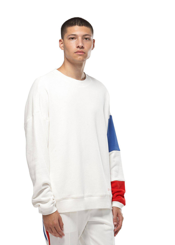 Konus Men's Color Blocked Sweatshirt in White by Shop at Konus