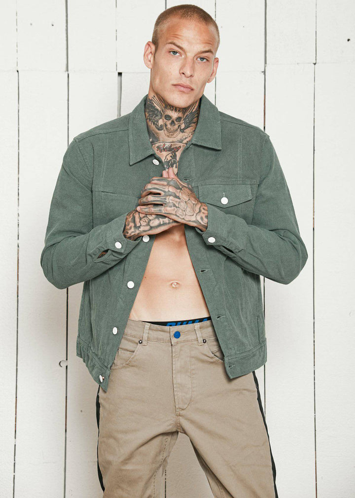 Konus Men's Trucker Jacket in Green by Shop at Konus