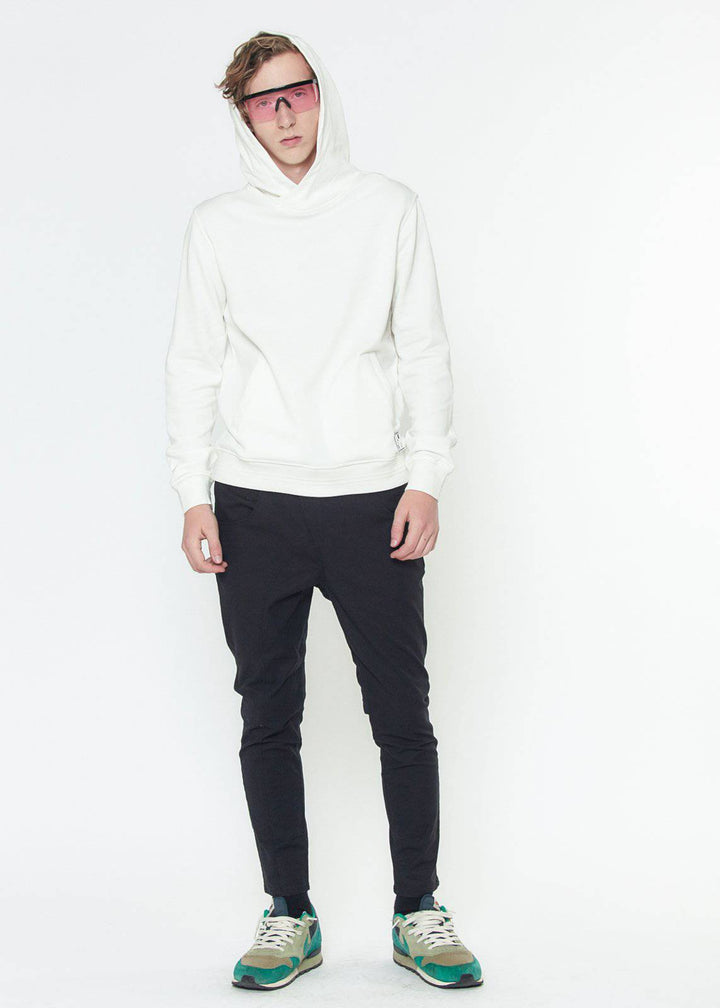 Konus Men's Pull Over Hoodie w/ Screen Print Back in White by Shop at Konus