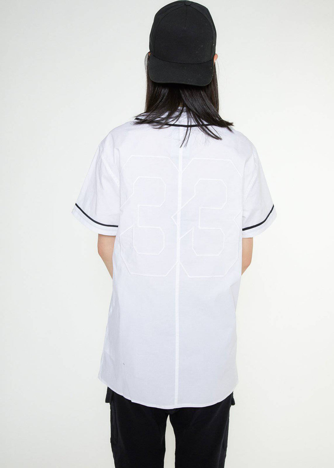 Konus Men's Woven Baseball Jersey Shirt in White by Shop at Konus