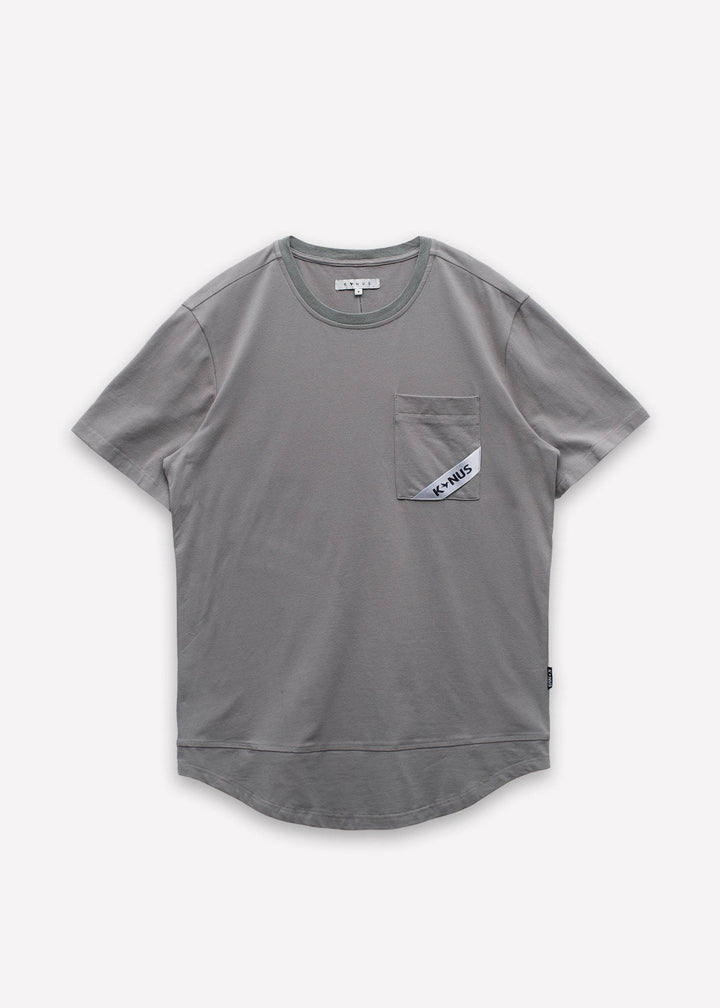 Men's T-Shirt with Curved hem In Taupe by Shop at Konus