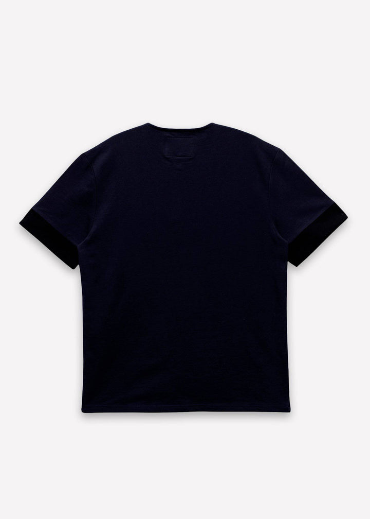 Konus Men's Ss Henley Tee / Owen In Navy by Shop at Konus