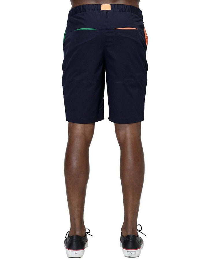 Konus Men's Stretch Twill Shorts w/ Nylon Tape Closure in Navy by Shop at Konus