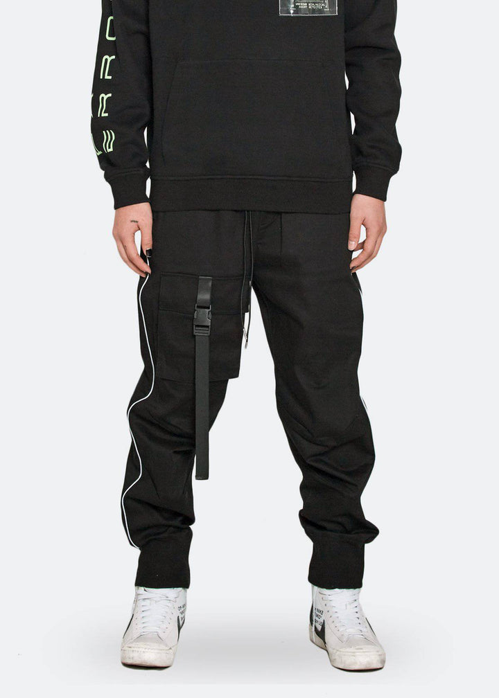 Konus Men's Tactical Strap Cargo Joggers in Black by Shop at Konus