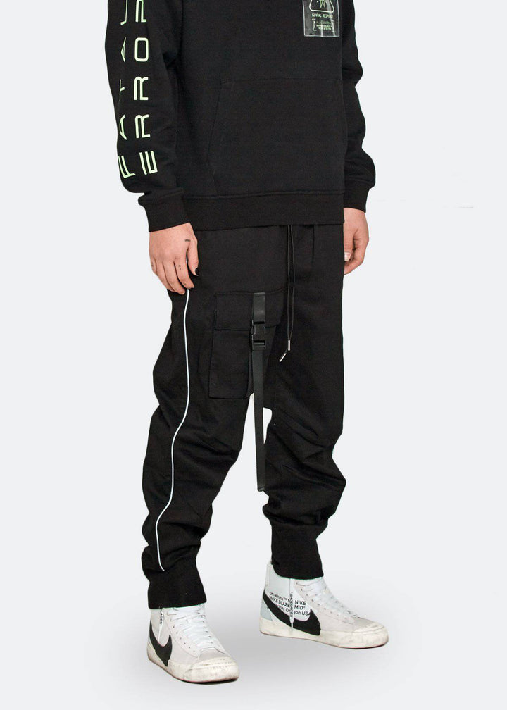 Konus Men's Tactical Strap Cargo Joggers in Black by Shop at Konus