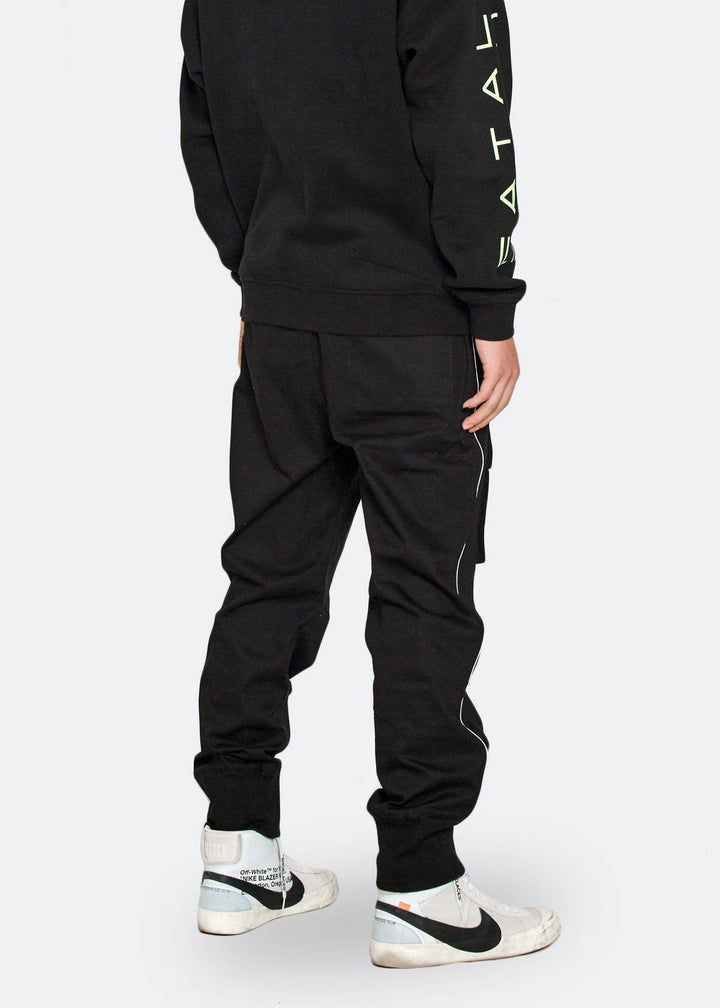 Konus Men's Tactical Strap Cargo Joggers in Black by Shop at Konus