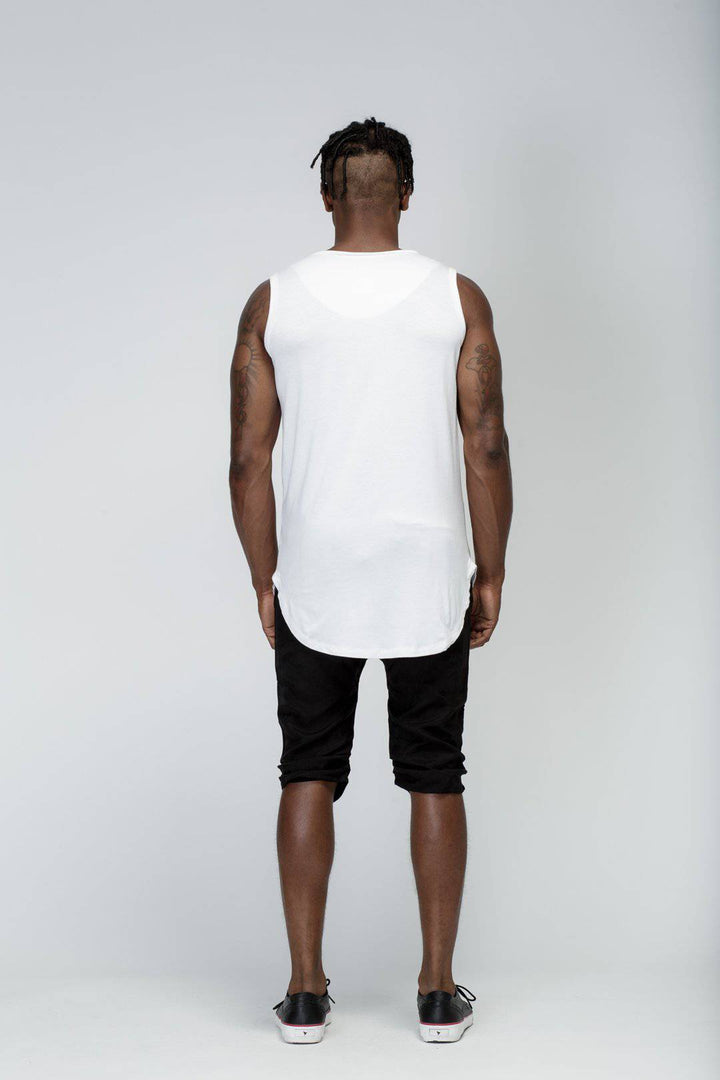 Konus Men's Tank Top with Accent Label in White by Shop at Konus