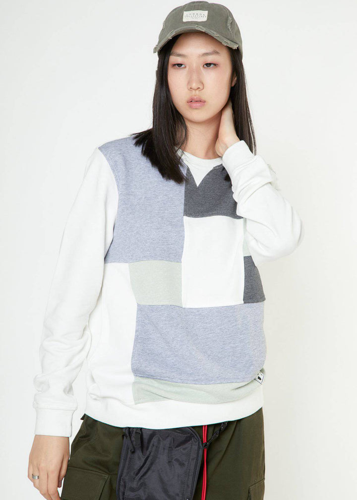 Konus Men's Sweatshirt w/ Panelling in Off White by Shop at Konus