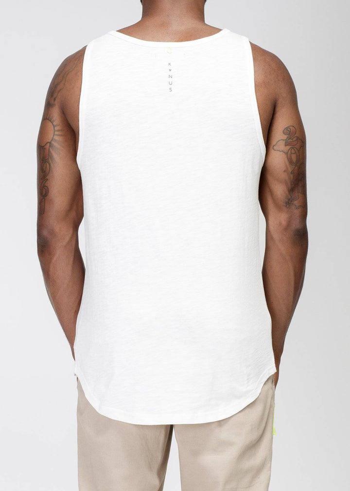 Konus Men's Multi Stitched Tank Top in White by Shop at Konus