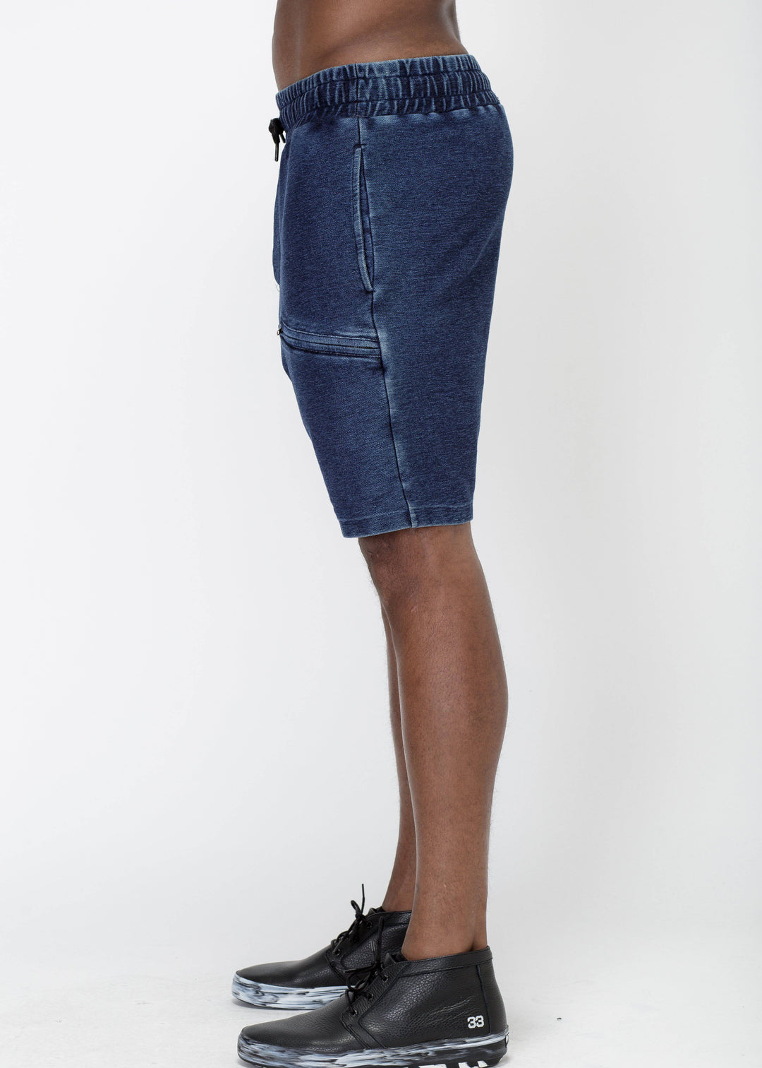 Konus Men's Heavy Denim Knit Shorts in Blue by Shop at Konus