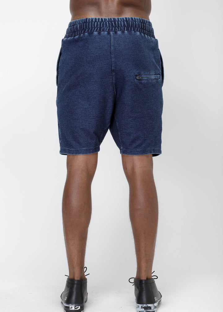 Konus Men's Heavy Denim Knit Shorts in Blue by Shop at Konus