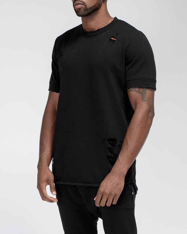 Konus Men's French Terry Short Sleeve Tee w/ Grinding in Black by Shop at Konus