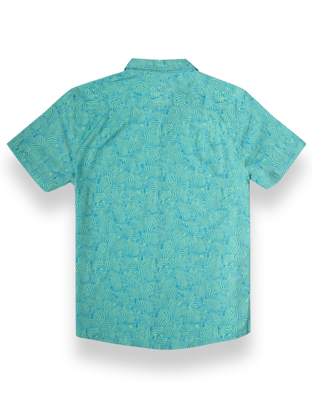 TOO MANY LINES - TURQUOISE ZEBRA  7-SEAS™ BUTTON UP by Bajallama