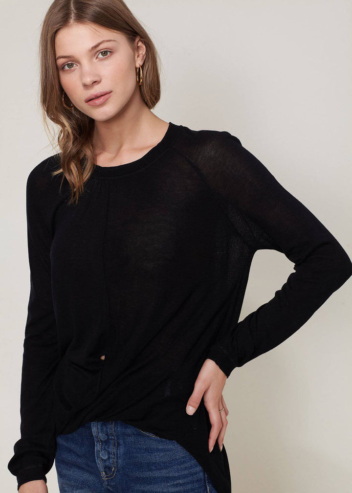 Ro&de Noir Wrap Hem Sweater In Black by Shop at Konus