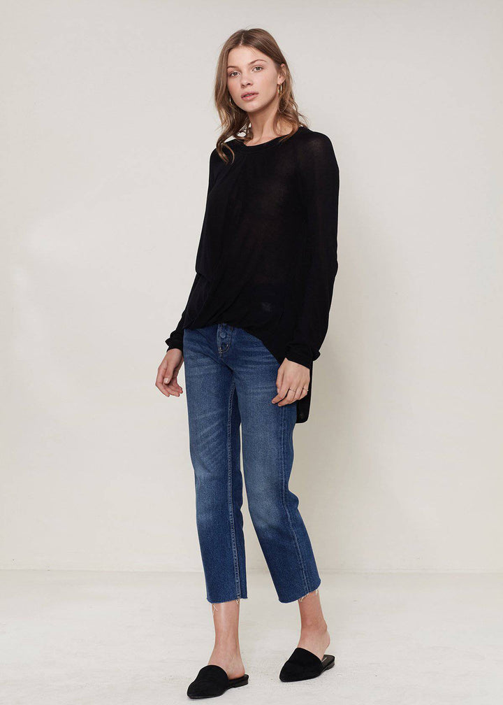 Ro&de Noir Wrap Hem Sweater In Black by Shop at Konus