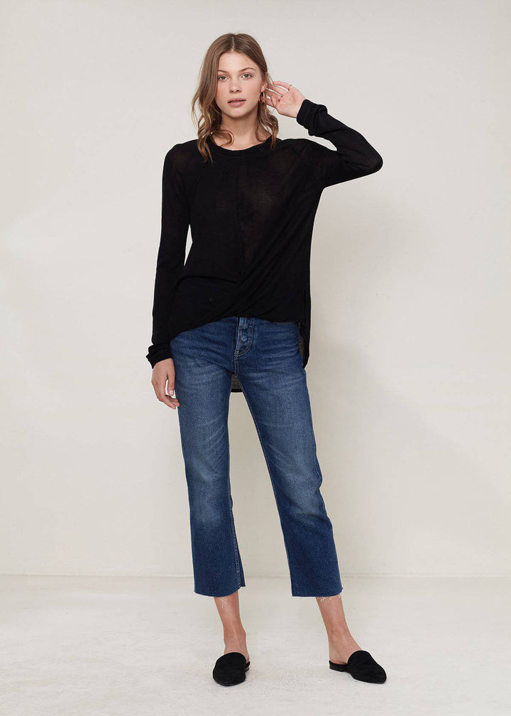 Ro&de Noir Wrap Hem Sweater In Black by Shop at Konus