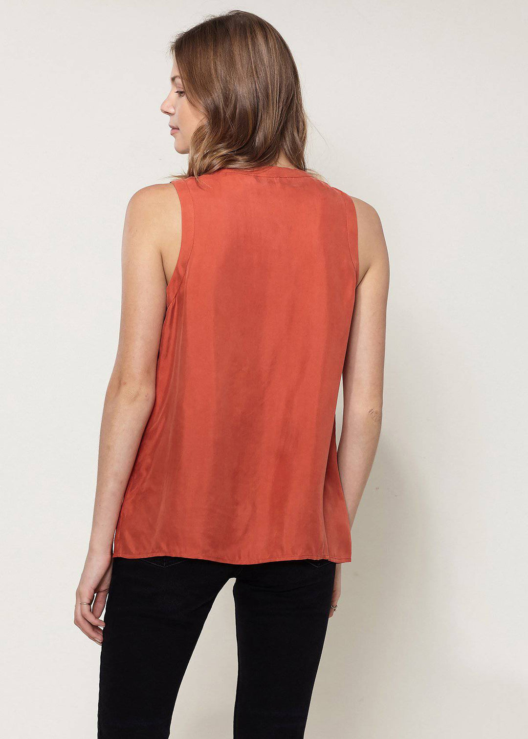 Women's Sleeveless Zip Up Top In Sweet Paprika by Shop at Konus