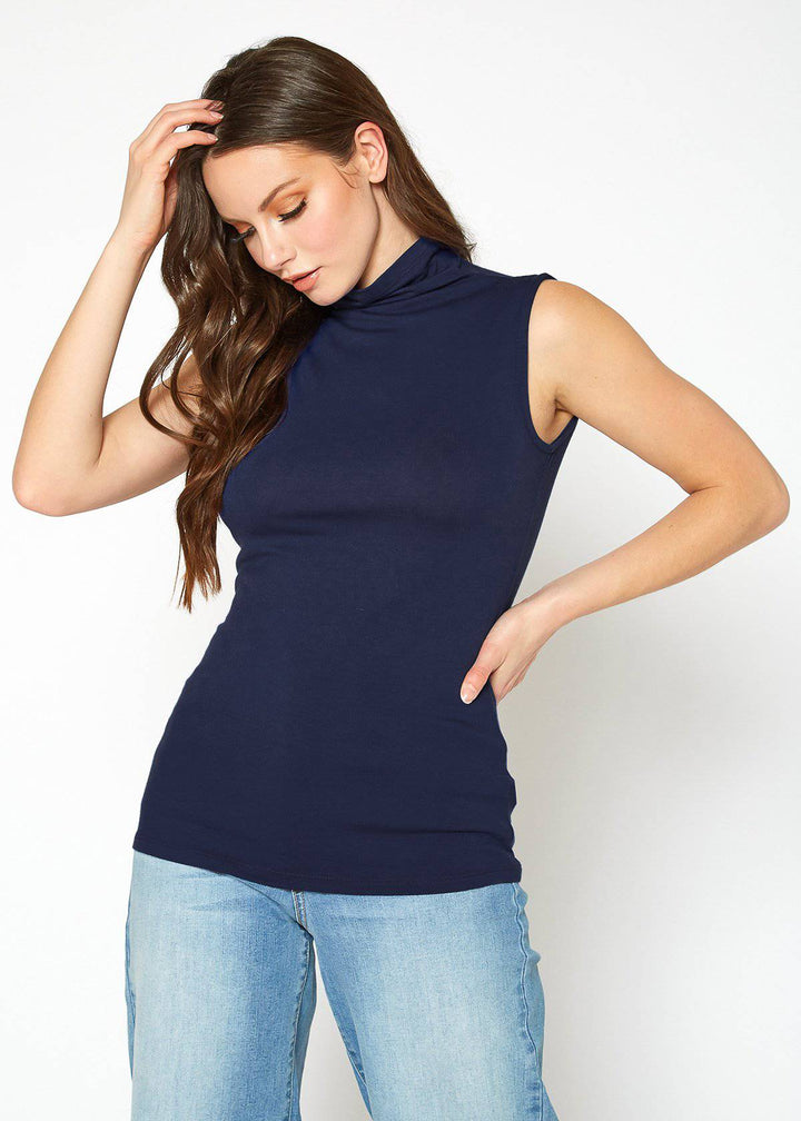 Women's Sleeveless Turtle Neck Fitted Top by Shop at Konus