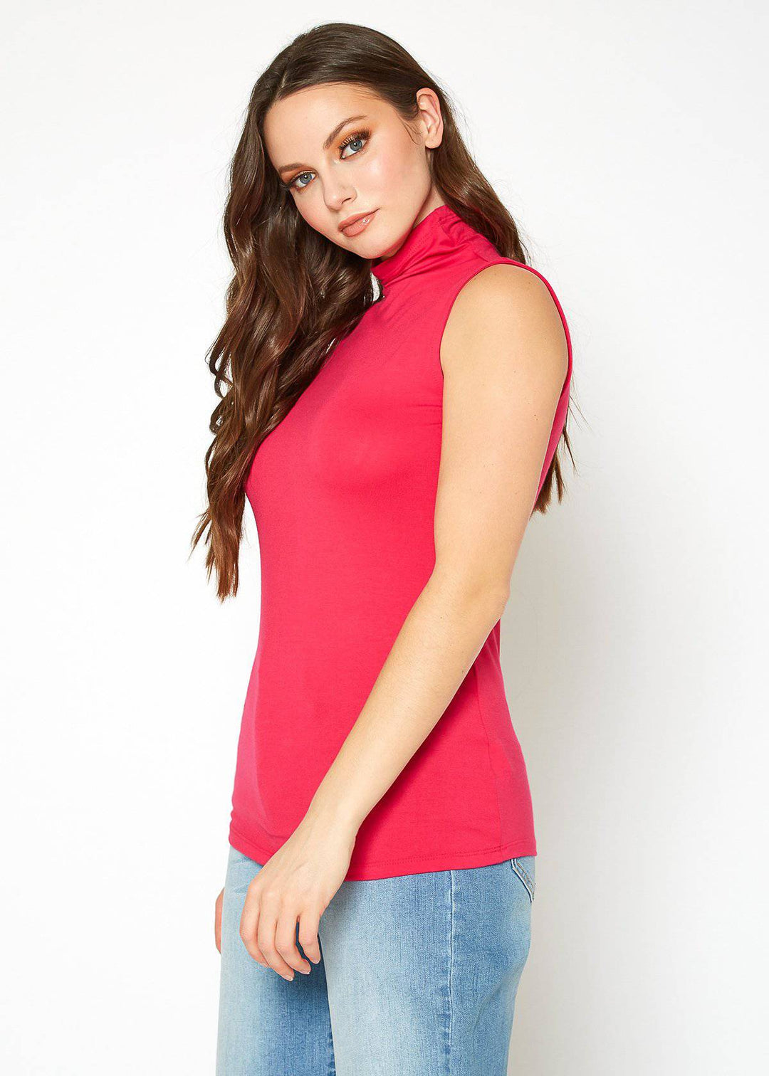 Women's Sleeveless Turtle Neck Fitted Top by Shop at Konus