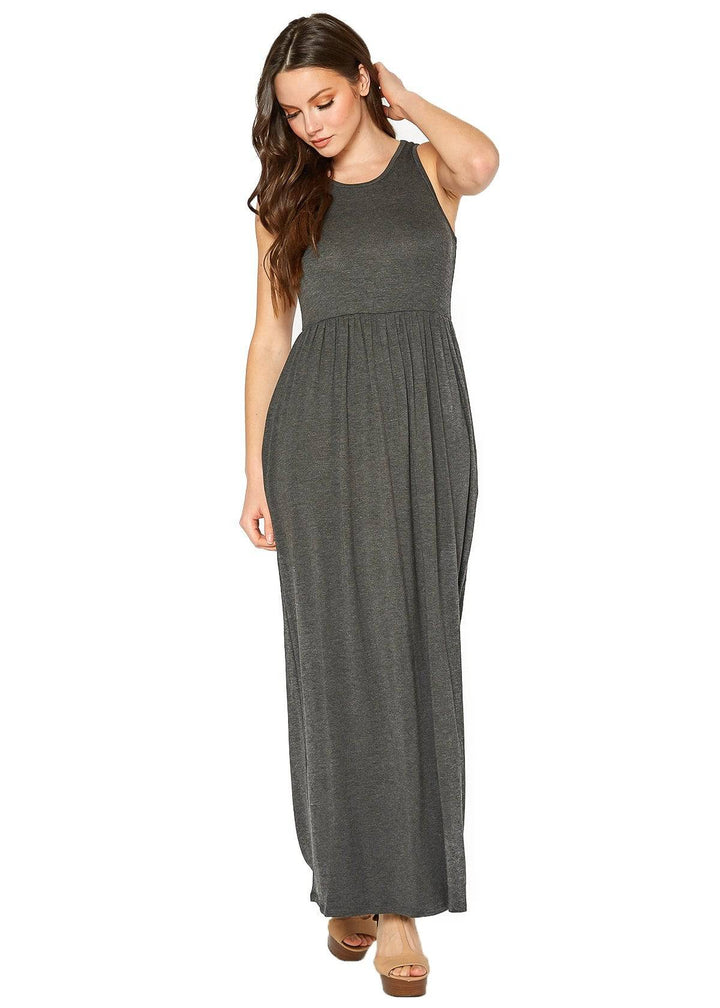 Womens Sleeveless Pleated Maxi Dress by Shop at Konus