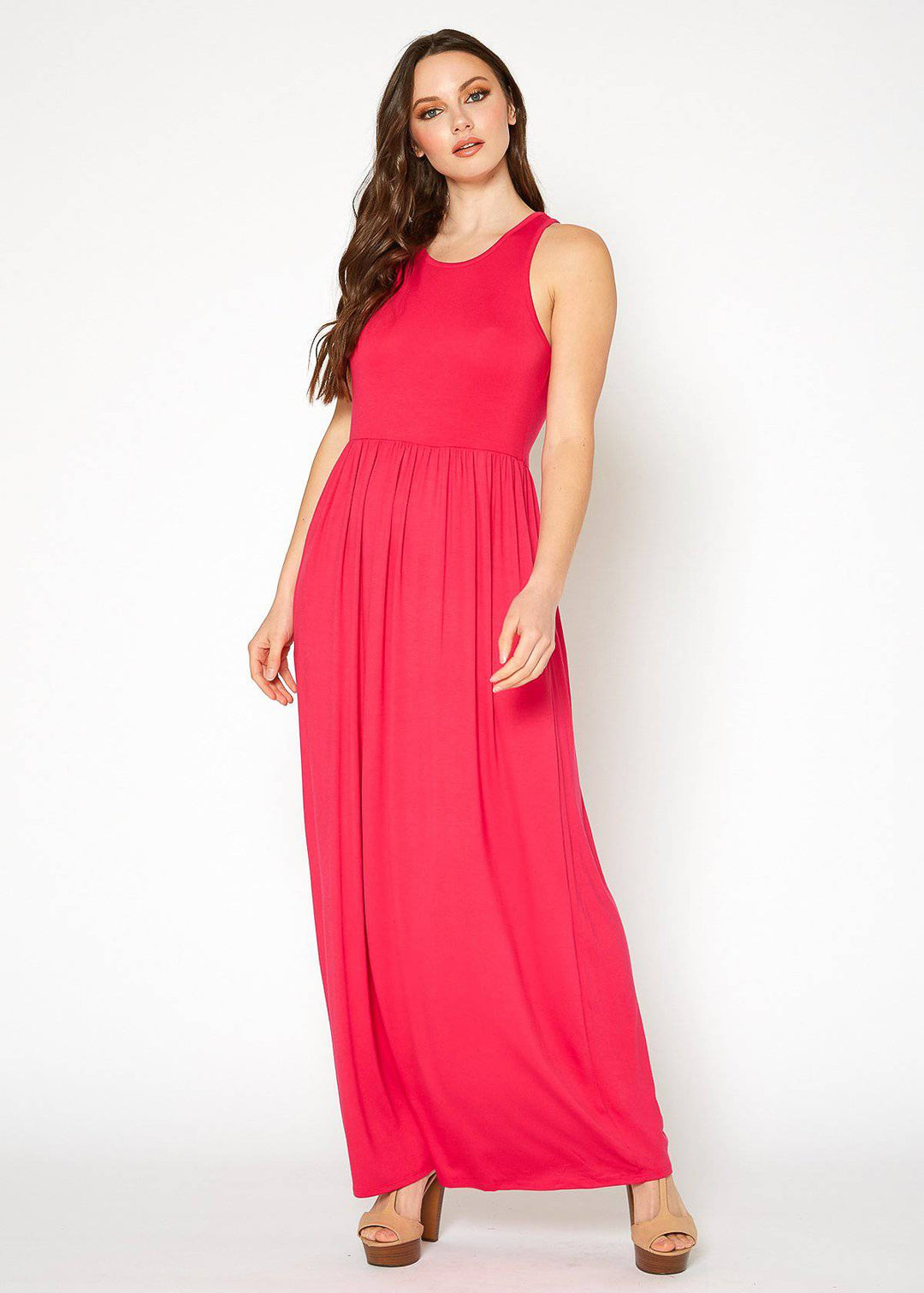 Womens Sleeveless Pleated Maxi Dress by Shop at Konus