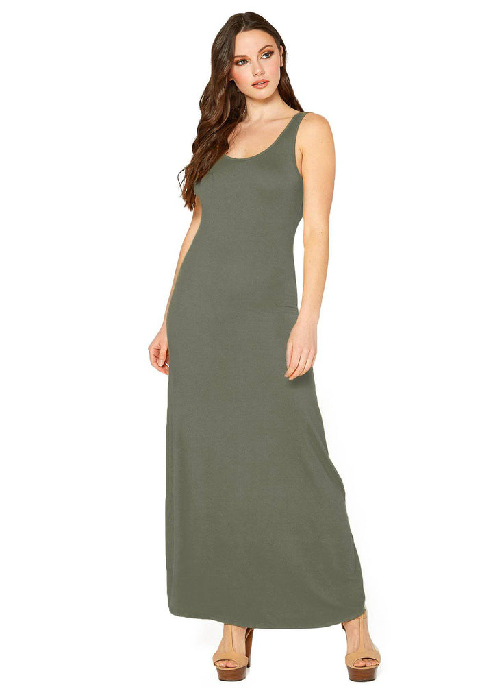 Women's Sleeveless Scoop Neck Maxi Dress by Shop at Konus