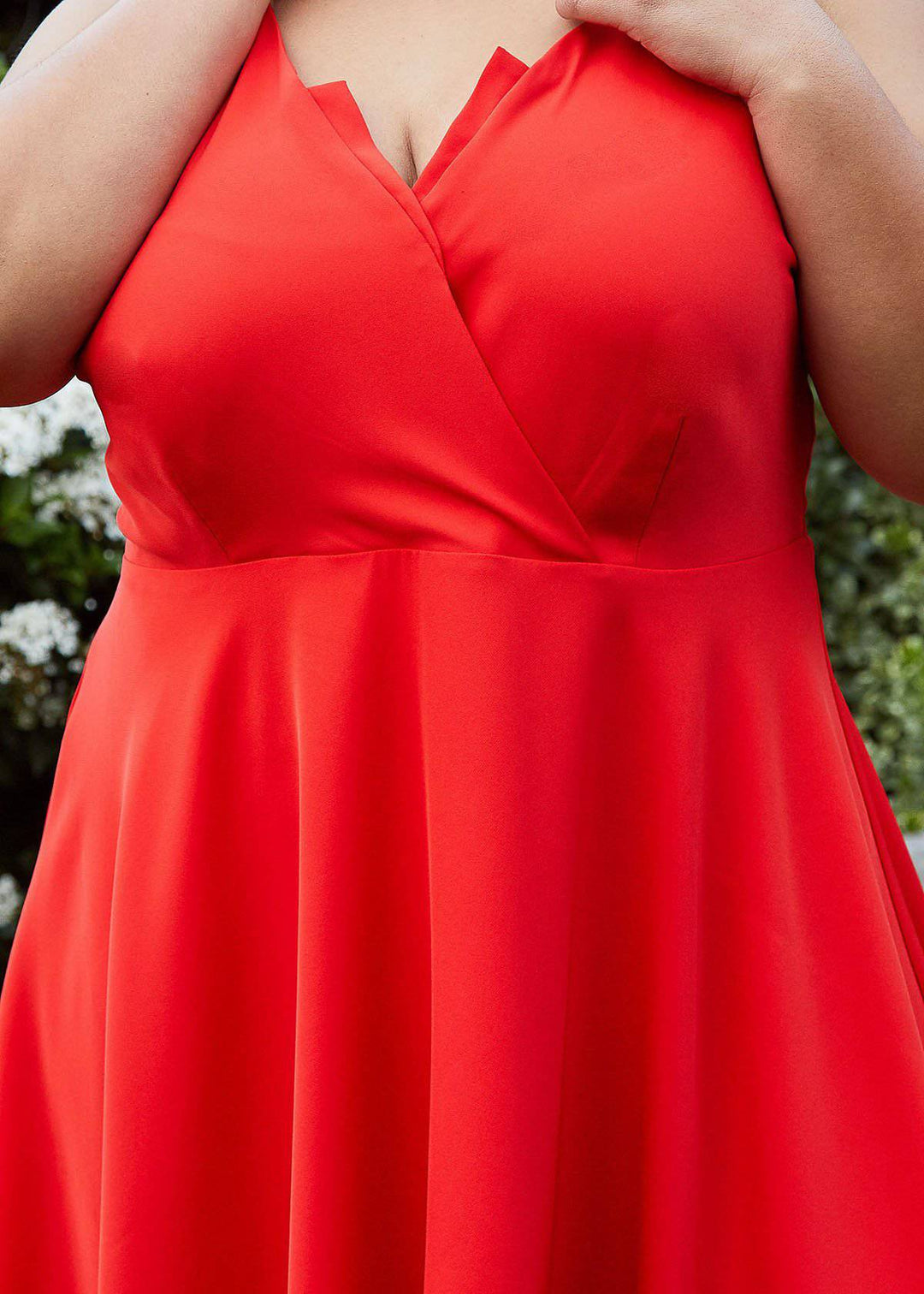 Plus Size V-neck Spaghetti Strap Cocktail Dress in Poppy Ted by Shop at Konus