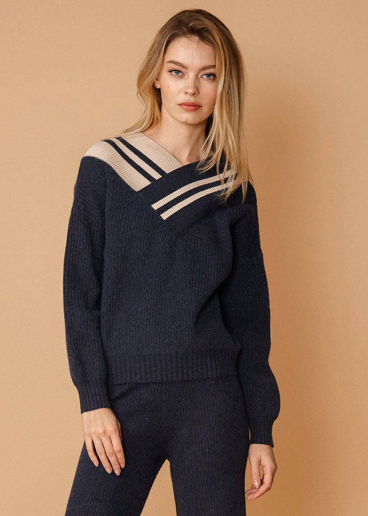 Women's Varsity Sweater in Midnight by Shop at Konus