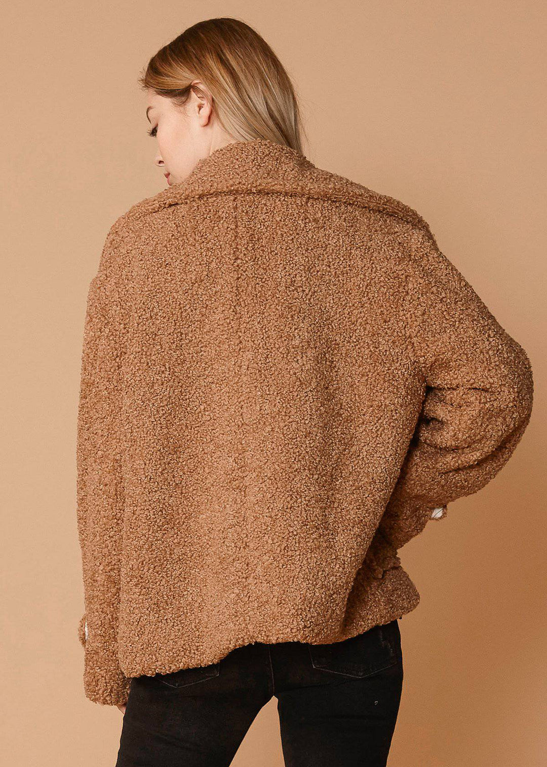 Women's Shearling Coat in Brown by Shop at Konus