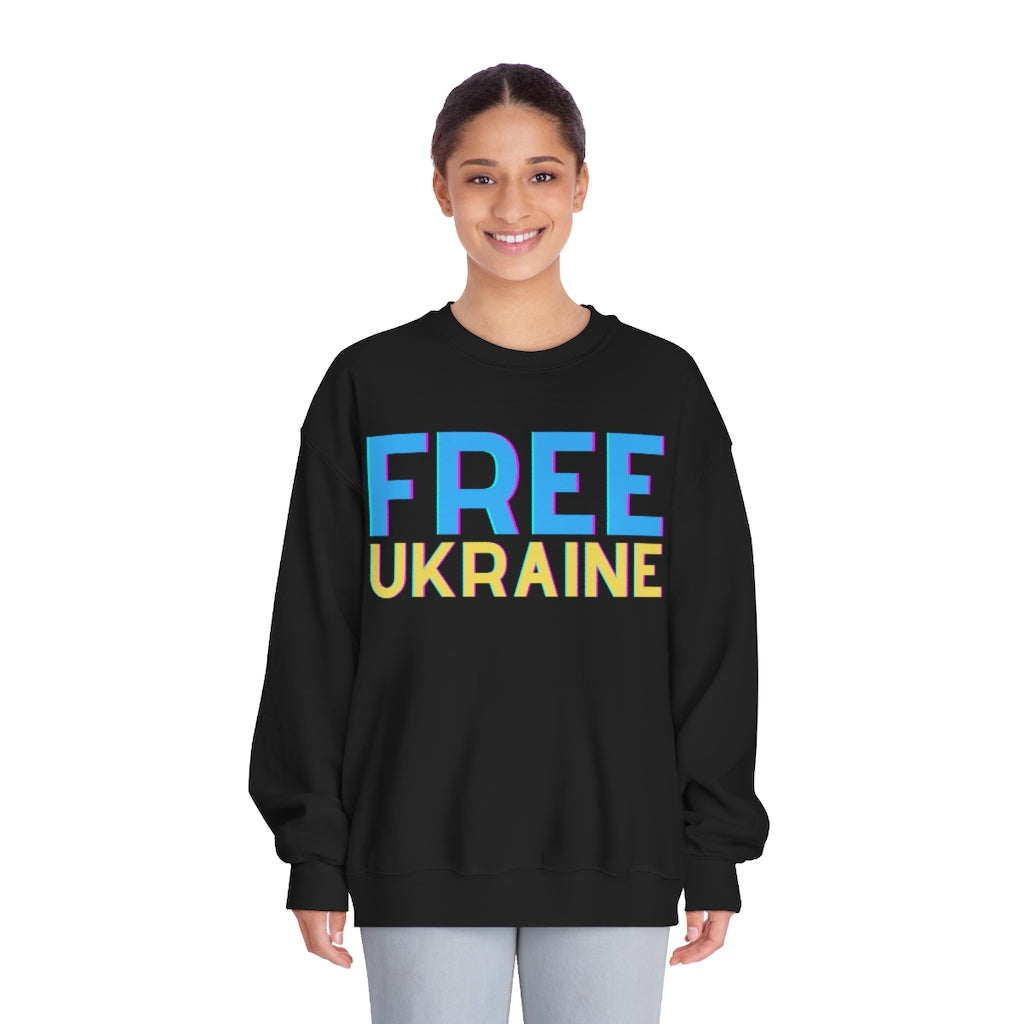 'Free Ukraine' Unisex DryBlend® Crewneck Sweatshirt