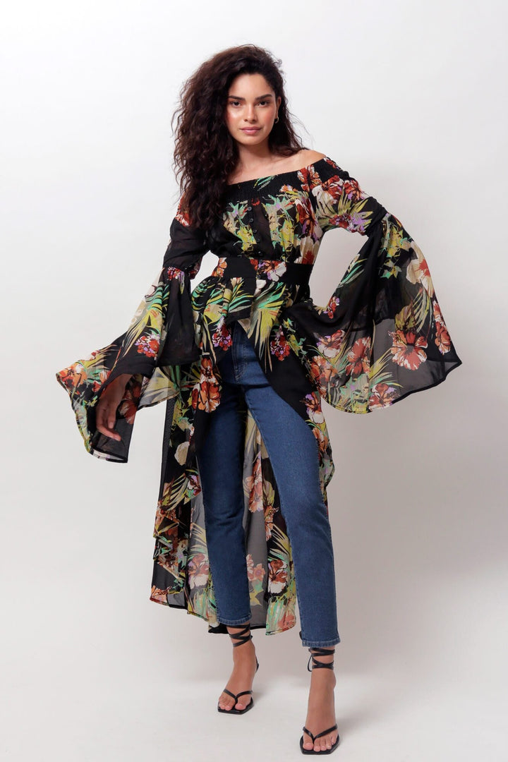 Laelia Off The Shoulder Duster by LUVMEMORE