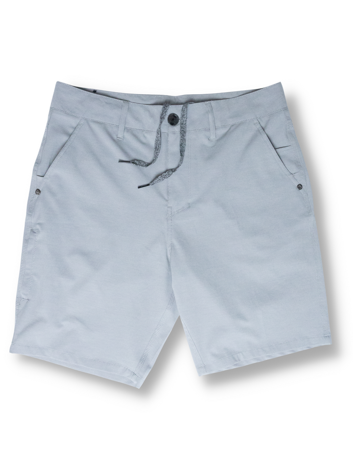 SUNDAY SPORTS 19" HYBRID SPORT SHORTS - CHARCOAL LIGHT GRAY by Bajallama