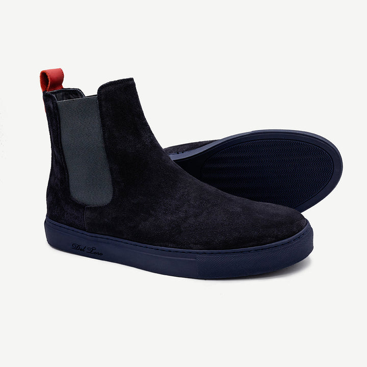 Men's Navy Suede Chelsea Sneaker by Del Toro Shoes